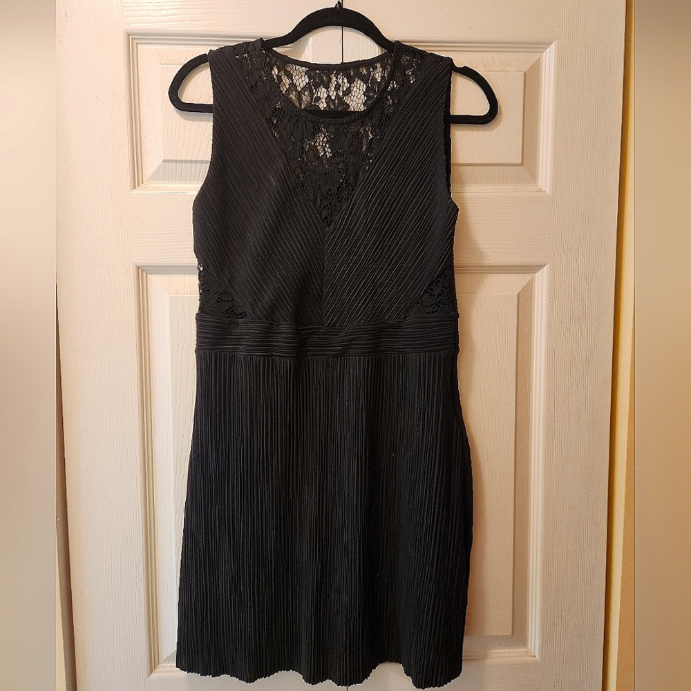 Black All Saints Dress in Size Large with Lace Cutout